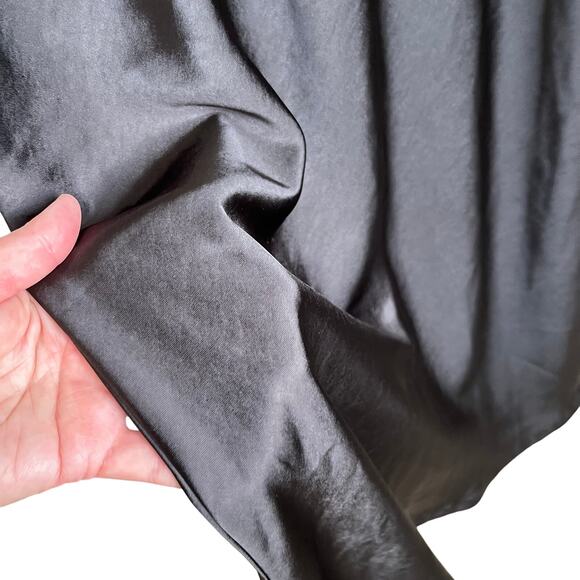 Mare Mare Dress Womens Medium Solid Black Maxi Stretch Tank Top w/ Satin Bottom - Picture 5 of 9